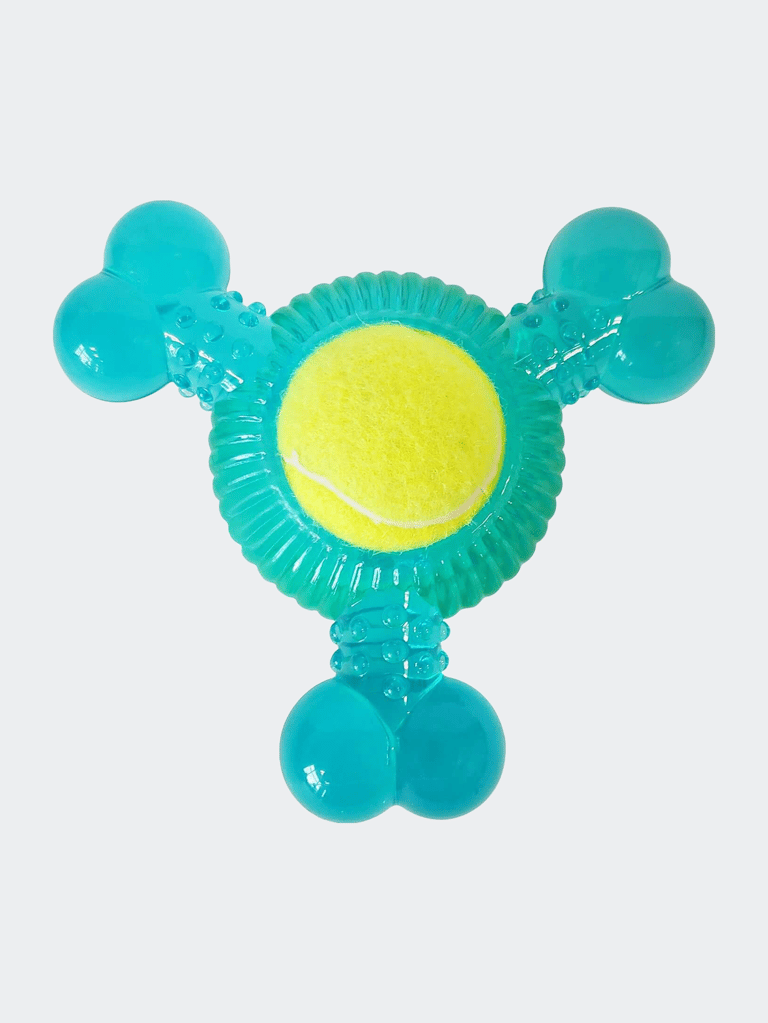 Recyclable 3-Bone Dog Squeaker Tennis Ball Chew Toy