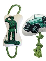 Retro Military Plush Toy Combo (Army Jeep & Soldier)