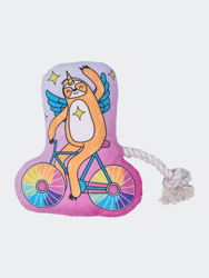 Slow Biker Crinkle and Squeaky Plush Toy - Multi colour