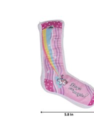 Squeaking Comfort Plush Dog Toy Stocking Style Sock Combo (Unicorn And Squirrel)