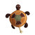 Vegan Leather Patchwork Turtle - Dog Chew Toy - Brown