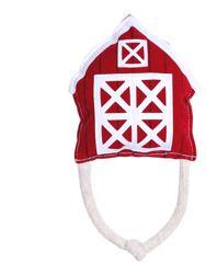 Vegan Leather Red Barn Eco Friendly Dog Chew Toy - Red