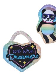 We Are Dreamers Plush Dog Toy Combo (Heart & Space Panda)