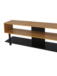 Creek TV Stand With Solid American Cherry - Natural Cherry/Black