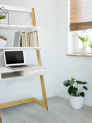 Freestanding Ladder Desk With Drawer