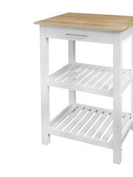 Sunrise Kitchen Island With American Maple Top - Two-Tone (White,Natural)