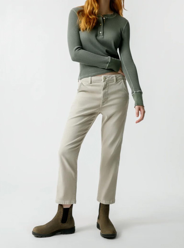 Easy Trouser Straight Pants In Pumice - Pumice