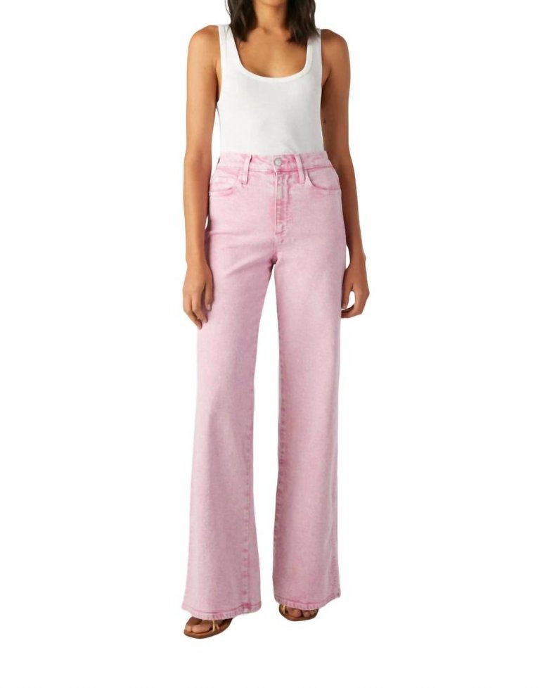 Frida Wide Leg Jeans In Peony - Peony