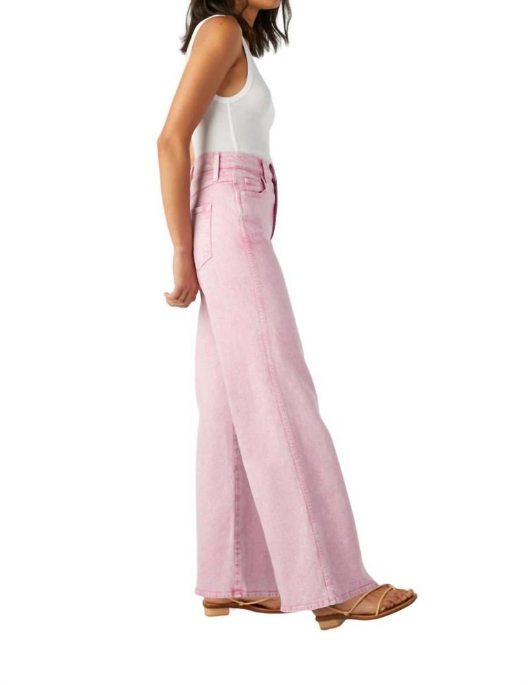 Frida Wide Leg Jeans In Peony