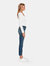 Twist Seam Mid Rise Ankle Skinny Jeans