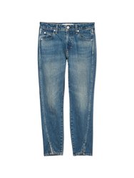 Twist Seam Mid Rise Ankle Skinny Jeans