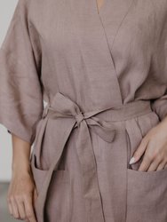 Linen Bathrobe Midnight