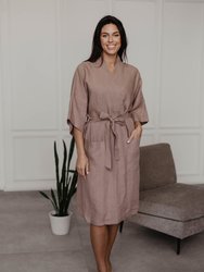 Linen Bathrobe Midnight