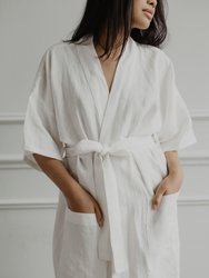 Linen Bathrobe Midnight