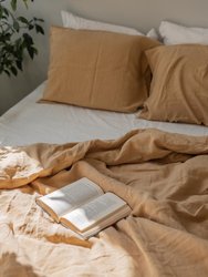 Linen Bedding Set In Mustard