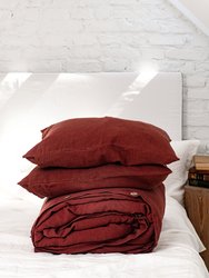 Linen bedding set in Terracotta - Terracotta