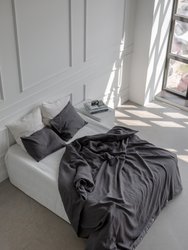 Linen duvet cover in Charcoal