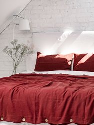 Linen duvet cover in Terracotta