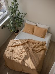 Linen Duvet Cover - Mustard