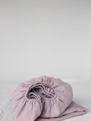 Linen fitted sheet in Dusty Rose - Dusty Rose