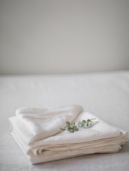Linen flat sheet in White - White
