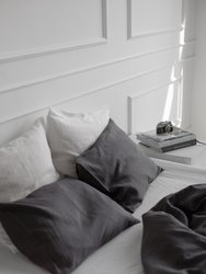 Linen pillowcase in Charcoal - Charcoal