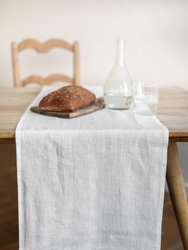 Linen table runner in Cream - Cream