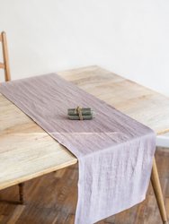 Linen Table Runner in Rosy Brown - Beige