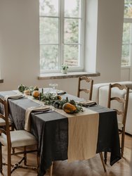 Linen tablecloth in Charcoal - Charcoal