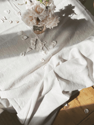Linen tablecloth in Cream