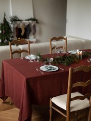 Linen tablecloth in Terracotta - Terracotta