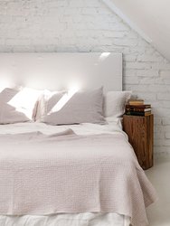 Linen waffle bed throw in Cream