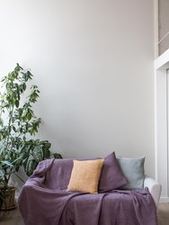 Linen waffle bed throw in Dusty Lavender - Dusty Lavender
