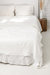 Linen waffle bed throw in White - White