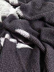 Linen waffle blanket in Charcoal