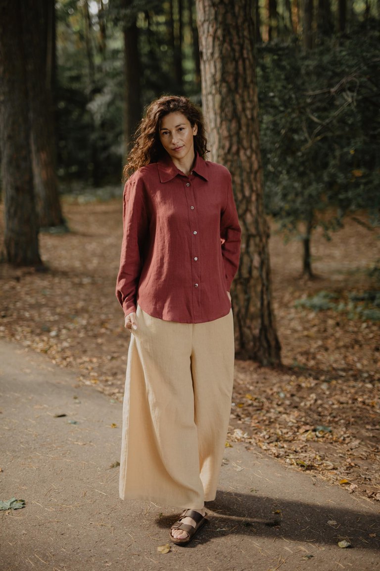 Odense Casual Linen Shirt - Mustard