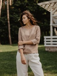 Riga Linen Top - White