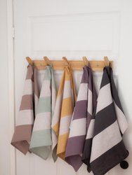 Striped Linen Tea Towel - Mustard
