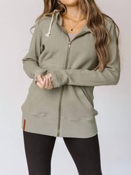 Waffle Knit Fullzip Hoodie - Willow