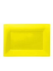 Amscan Plastic Rectangular Party Platters (Pack Of 3) (Sunshine Yellow) (One Size) - Sunshine Yellow