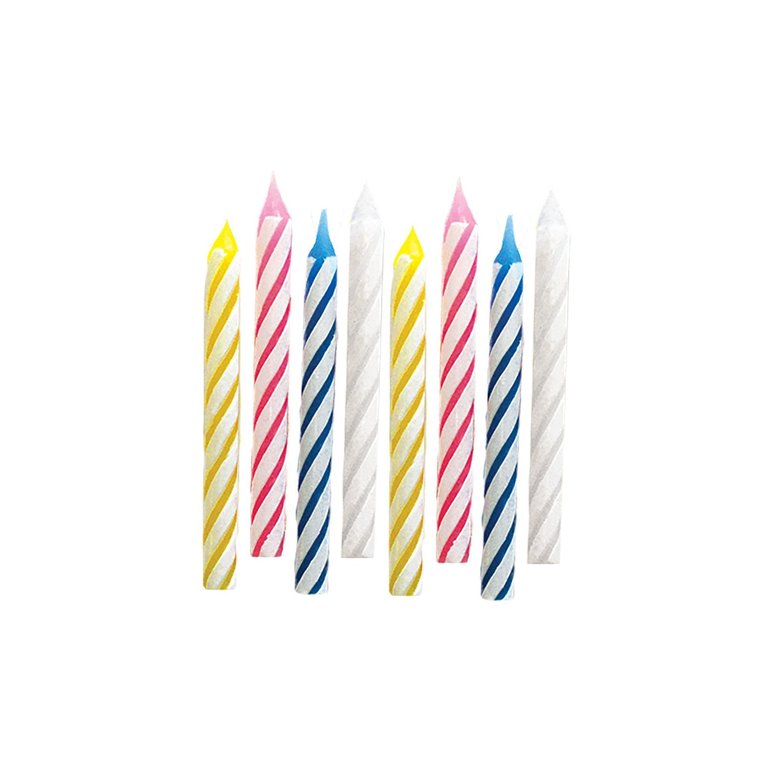 Assorted Candy Stripe Spiral Candles