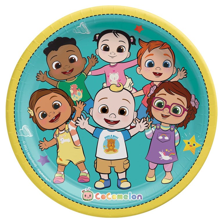 CoComelon 9 Inch Party Dinner Plates - Pack of 8