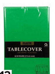 Round Plastic Tablecover, Pack Of 12 - Festive Green