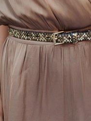 20012 Marij | Skinny Studded Leather Belt