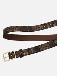 30601 Carin | Metallic Snake Print Leather Belt