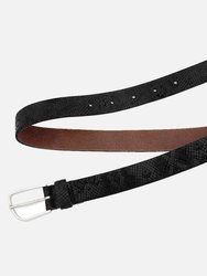 30602 Carli | Silver Black Snake Leather Belt