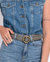 35056 Soraya, Studded Leather Belt With Gold Round Buckle