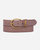 35068 Norine Classic Leather Belt With Adorned Metal Keeper - Mud