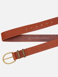 35069 Pieta Classic Leather Belt With Metal Keeper