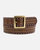 35074 Hana Square Studded Leather Belt - Cognac